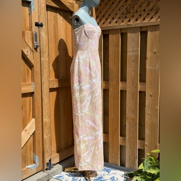 🆕 BRONX & BANCO 🧿 NWOT Dahlia Blush Multi Sequin Maxi Dress - Sz L US 8 - Picture 8 of 15